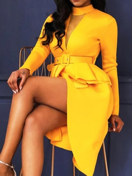Yellow bodycon dress - Picture 4 of 6